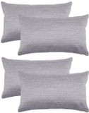 Stof Textile sierkussen Bea - Lichtgrijs - 30 x 50 cm - 4 stuks