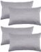 Stof Textile sierkussen Bea - Lichtgrijs - 30 x 50 cm - 4 stuks
