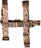 Dogguo Zebra Harness Bruin & Beige - Hondentuig - 31-50/42-69x2.5 cm