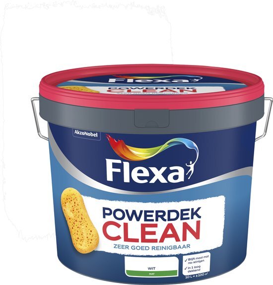 FLEXA Powerdek Clean reinigbare muurverf wit 10 liter