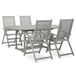 vidaXL 5-delige tuinset (150-200)x100cm massief acaciahout grijs