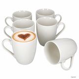 MamboCat STABIL 6-delige set koffiemokken 375ml wit van porselein