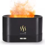 Zenful Flame Aroma Diffuser - Vlam effect - Luchtbevochtiger - Aromatherapie - Geurvernevelaar - Geurverspreider - Zwart
