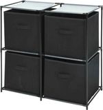 Storage Solutions Opbergkast met 4 Opbergvakken - Zwart - 68 x 35 x 70 cm