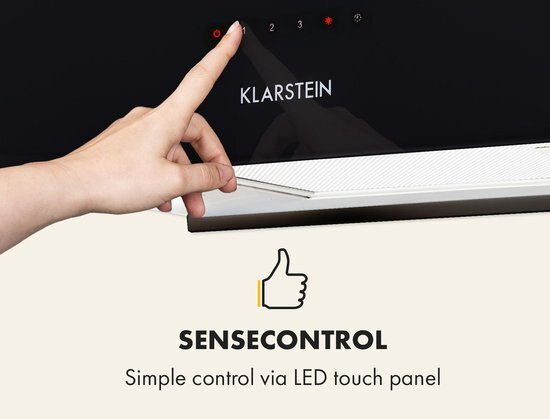 Klarstein Kronleuchter L eilandafzuigkap - 60cm afvoer: 590m³/h -led touch - zwart