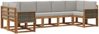 vidaXL Hoek loungeset 7-delig Acacia hout Naturel en lichtgrijs