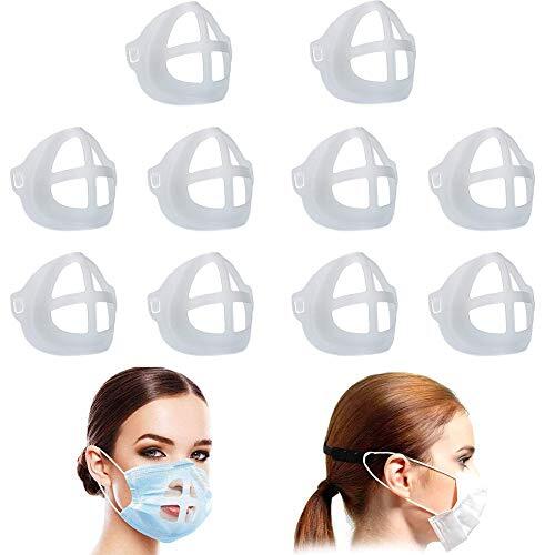 Befirstore 10 stuks maskerhouders, verbeterd, 3D-siliconen beschermhouder voor lippenstift, beschermt je make-up, verbetert de ademruimte, helpt bij het bevorderen van een zachte ademhaling (10 stuks)