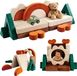 Merkloos Relaxdays kinderspeelbank, modulair, 18-delig, zachte bouwstenen, kleurrijk