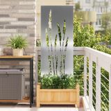Brise-vue de jardin Fleurs Argent 50 x 140 cm Acier inoxydable