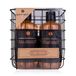 Accentra MEN'S COLLECTION cadeauset in metalen mand met lichaamsreiniger 300 ml, shampoo 300 ml, netspons 15 g, nagelborstel, berken- en cedergeur, bruin