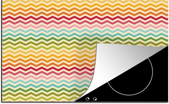 KitchenYeah® Inductie beschermer 77x51 cm - Regenboog - Retro - Inductiebeschermer - Inductiemat
