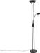 QAZQA Diva Lampadaire - Noir - LED - Dimmable - Incl. Lampe de lecture
