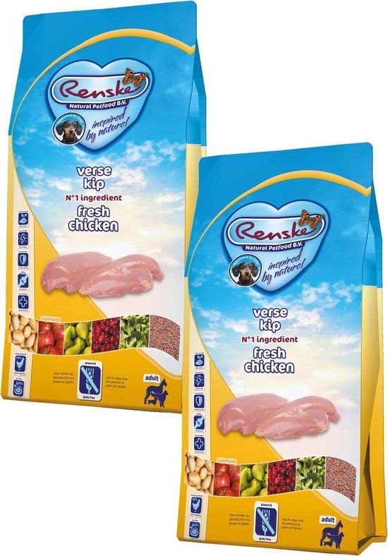 Renske Adult Kip - Hondenvoer - 2 x 12 kg Graanvrij