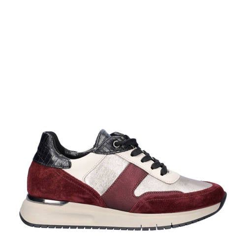 Gabor Comfort Optifit leren sneakers bordeaux/zilver