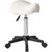 Tabouret à roulettes, chaise de travail avec hauteur réglable 45-57 cm et selle ergonomique, 48x47x45-57cm, blanc