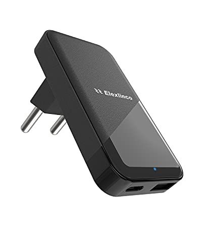 Elexlinco 20W USB C Oplader Voor de Muur, PD Power Delivery & Quick Charge 3.0 18W, 2 Poorts Snel Opladen USB Type C Compatibel met iPhone 12 PRO, iPad Pro en Meer (Zwart)