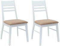 vidaXL Eetstoelen 2 stuks Massief Rubberhout Wit 43 x 54 x 89 cm
