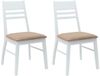 vidaXL Eetstoelen 2 stuks Massief Rubberhout Wit 43 x 54 x 89 cm