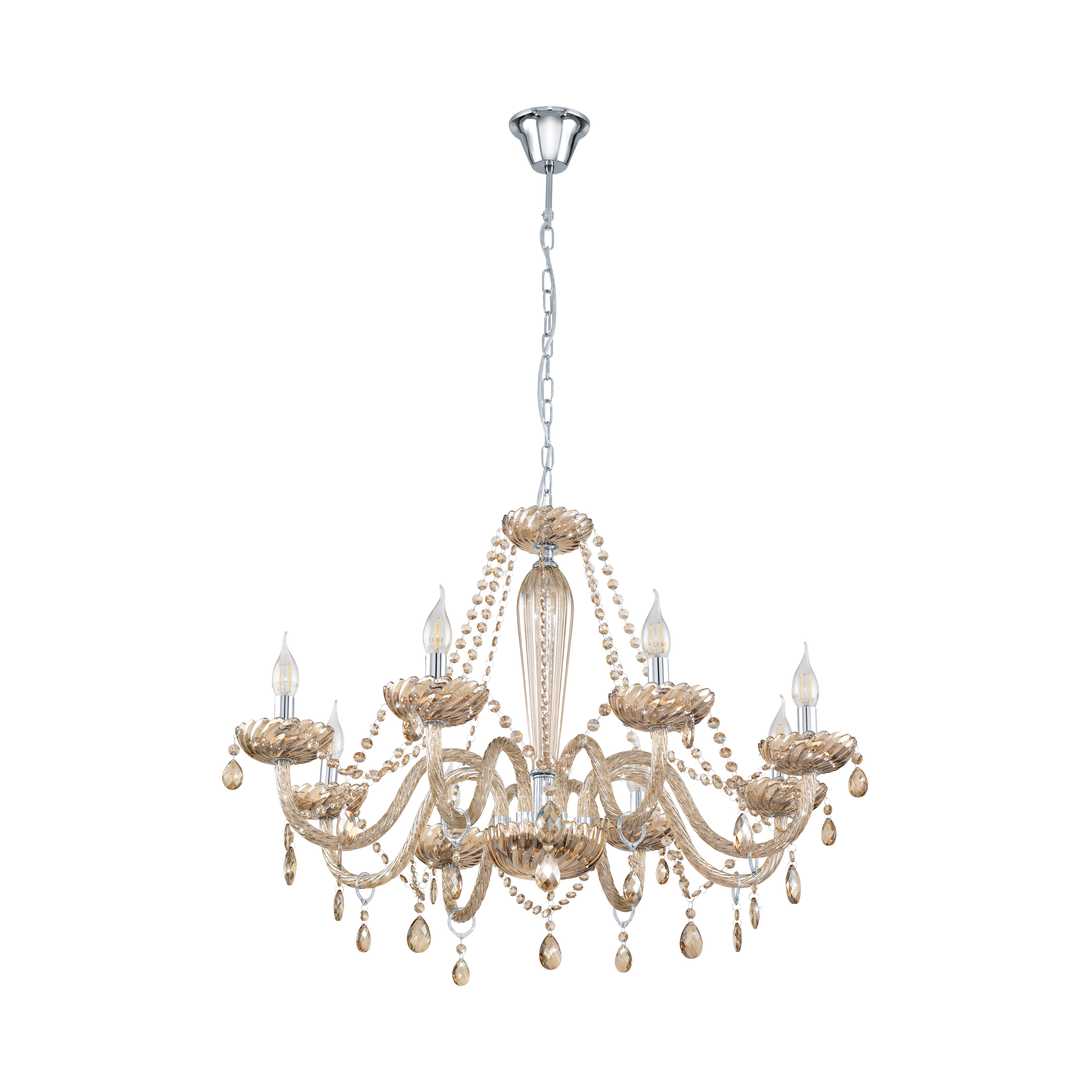 EGLO Basilano Hanglamp - Grijs - E14 - 130cm