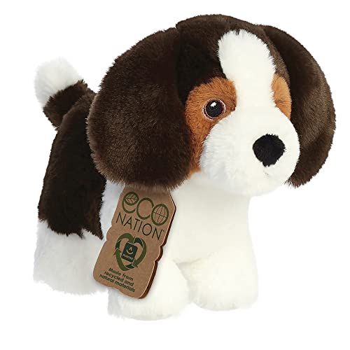 Aurora Eco Nation Beagle Hond - 8 inch - Zacht Speelgoed - Zwart & Wit