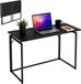 Merkloos Bureau - zwart - 100x74x50 cm - Hout/Metaal