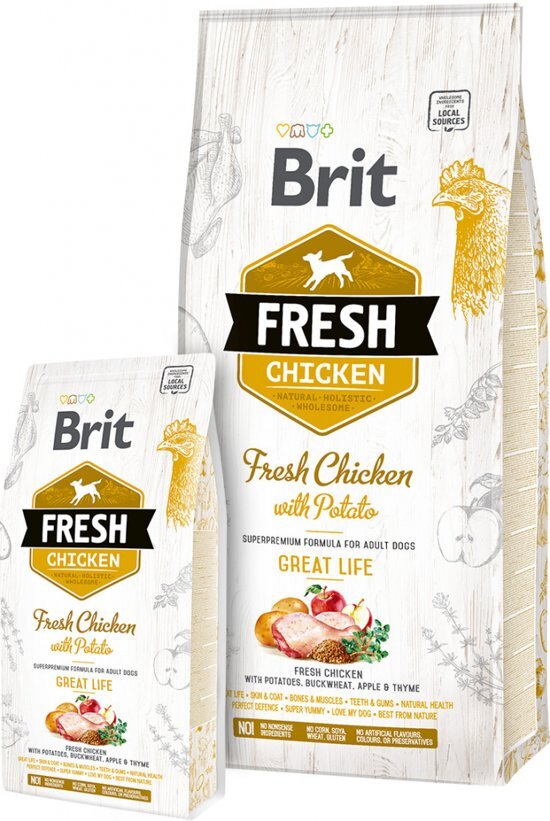 Brit Fresh kip en aardappel 12kg