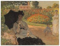 ArtPlaza TW91688 Monet Claude - Camille in de tuin met jean en his nanny decoratieve panelen, hout MDF, veelkleurig, 60 x 80 cm