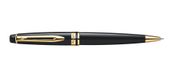 Waterman Expert stylo à bille | Noir brillant avec finition or 23 carats | Plume moyenne | Encre bleue | Coffret cadeau