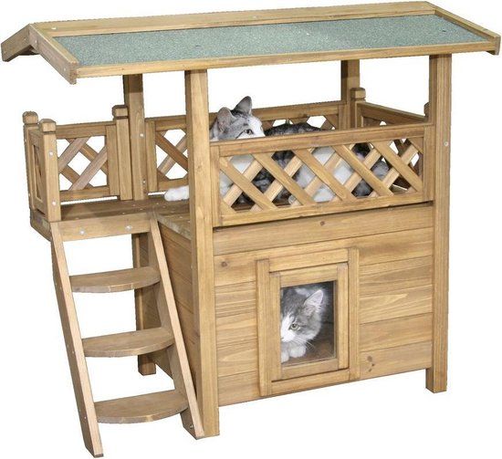 Kerbl Kattenhuis Lodge - 77x50x73cm - Bruin - Hout