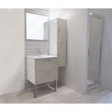 Zen - 2 Façades De Tiroir Mixy - Pour Meuble De Salle De Bain - 60cm - Blanc - Laqué - Ondé