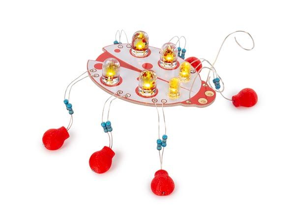 Whadda WSAK206 Educatieve soldeerkit, The Lady, lieveheersbeestje, SMD-componenten - Rood, Wit