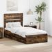 Maison Exclusive - Cadre de lit en chêne fumé, dimensions 90 x 190 cm, bois d'ingénierie