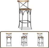 vidaXL Barkruk - massief mangohout - 110 cm - Bruin