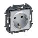 LEGRAND Alumunio 398303B Monoblock stopcontacten, 2P+T, 16 A, voor inbouwmontage, serie Niloé Step, 3 stuks