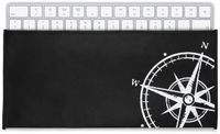 kwmobile Vintage Kompas Toetsenbordhoes voor Universeel Toetsenbord (L) - Wit/Zwart Kunststof