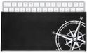 kwmobile Housse de clavier Vintage Kompas pour clavier universel (L) - Plastique blanc/noir