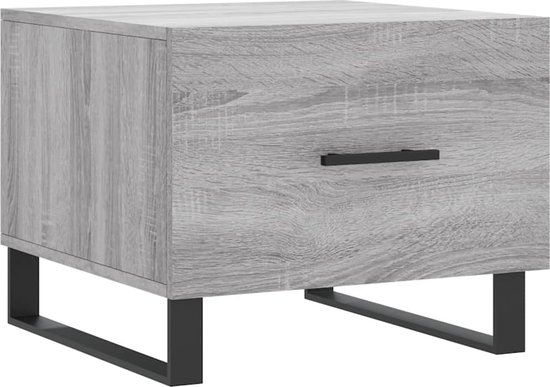 vidaXL Salontafel 50x50x40 cm bewerkt hout grijs sonoma eiken