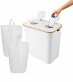 Relaxdays Statiegeld prullenbak - 2 zakken - 140 liter - wit