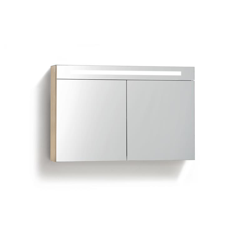 Badkamerplanet Spiegelkast met Verlichting LED en stopcontact met schakelaar 120 cm Light Wood