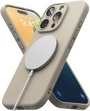 Ringke Silicone Magnetic Hoesje Geschikt voor Apple iPhone 16 Pro | Compatibel met MagSafe | Back Cover met Magneet | Zacht Siliconen | Slank Design | Beige