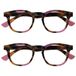 Opulize Ava 2 Stuks Vrouwen Dames Bruine Schildpad Roze Super Comfortabele Pasvorm Leesbril Scharnieren Met Veer RR62-4 +1,00