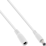 InLine - Câble d'extension CC, alimentation universelle, câble d'extension pour bandes LED, caméras de surveillance, imprimantes, routeurs, commutateurs, etc., prise/connecteur CC 5,5 x 2,1 mm, blanc, 2 m
