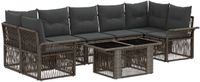 vidaXL Tuinbankenset 8 st Grijs en Donkergrijs poly rattan