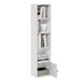 Furinno Luder Boekenkast met 5 niveaus en opbergkast met 1 deur, wit