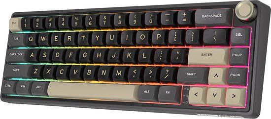 Royal Kludge RKR65 - RGB Mechanical Gaming Keyboard - Phantom Black - Brown Switches - US Layout