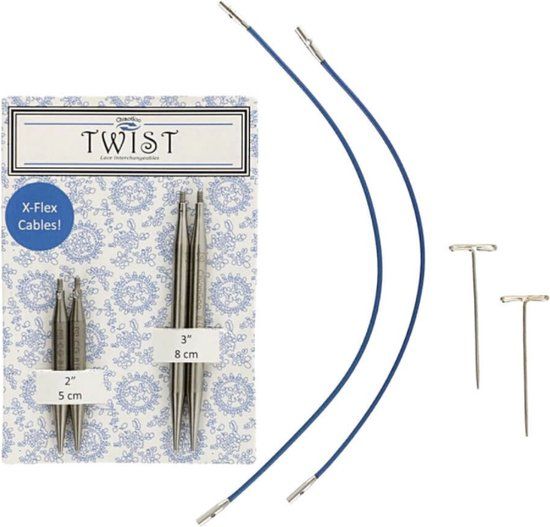 ChiaoGoo TWIST Lace short combo pack 5+8cm "sokkenwonder" 4.0 mm - Blauw