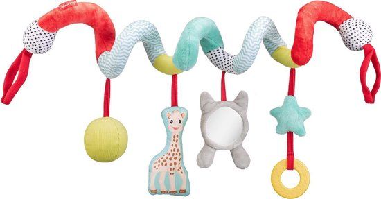 Sophie de Giraf Activiteitenspiraal - Boxspiraal - Baby speelgoed - Met Bijtring - Vanaf 3 maanden - 20-80 cm - Textiel - Meerkleuring
