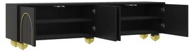 StarTech Modern tv-meubel - Tv-kast - Gemaakt van spaanplaat - Geschikt voor televisies van 127–150 cm - Verstelbare planken - 175 x 38 x 56 cm - Zwart