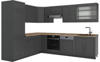 Vicco Hoekkeuken Fame-Line, Anthrazit-Gold Landhaus/Antraciet, 287 x 227 cm, WB Eik