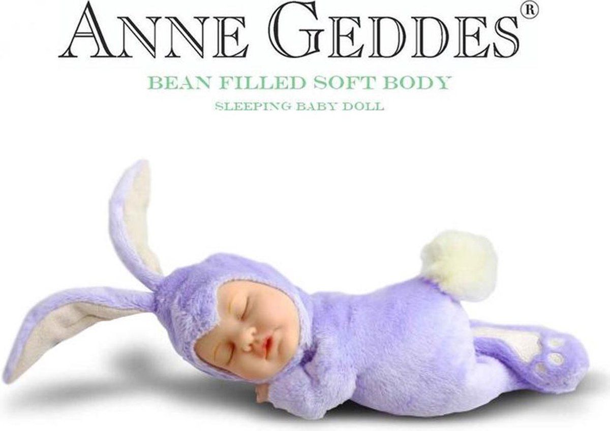 Geddes, Anne Anne Geddes Baby Purple Pluche Slaap Poppetje - Handgemaakt
